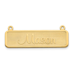 Sterling Silver/Gold-plated Satin Name Plate Bar
